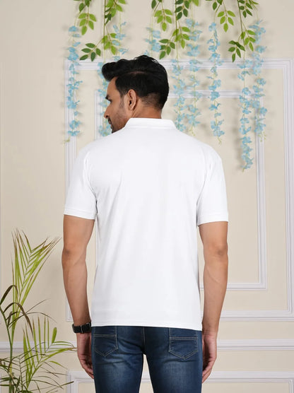 FICKA Polo Sap Matty White T-shirt For Men