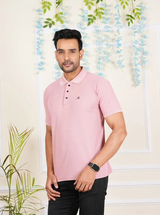 FICKA Polo Sap Matty Pink T-shirt For Men